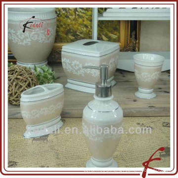 ceramic wisteria flowers design complete bathroom set